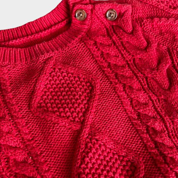 Gap Infant Baby Boy Girl Unisex Red Knit Long Sleeve Sweater 3-6mos Holiday - Picture 4 of 5